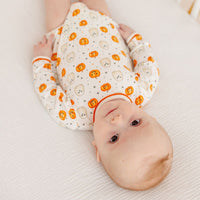 Pumpkin and Boo Orange Long Sleeve Bubble