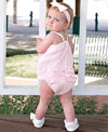 Seersucker Bow Front Woven Bubble Romper