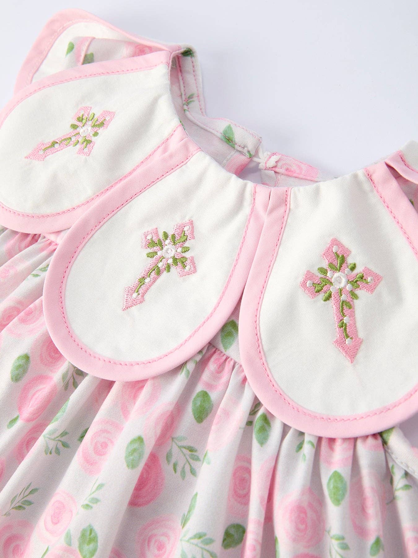 Floral Cross Girls Dress