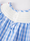 Flag Embroidered Smocked Girls Romper