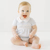 Mini Checks Smocked Collared Bubble - Blue