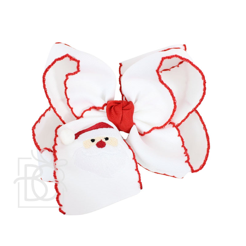 Embroidered Santa Crochet Edge Bows