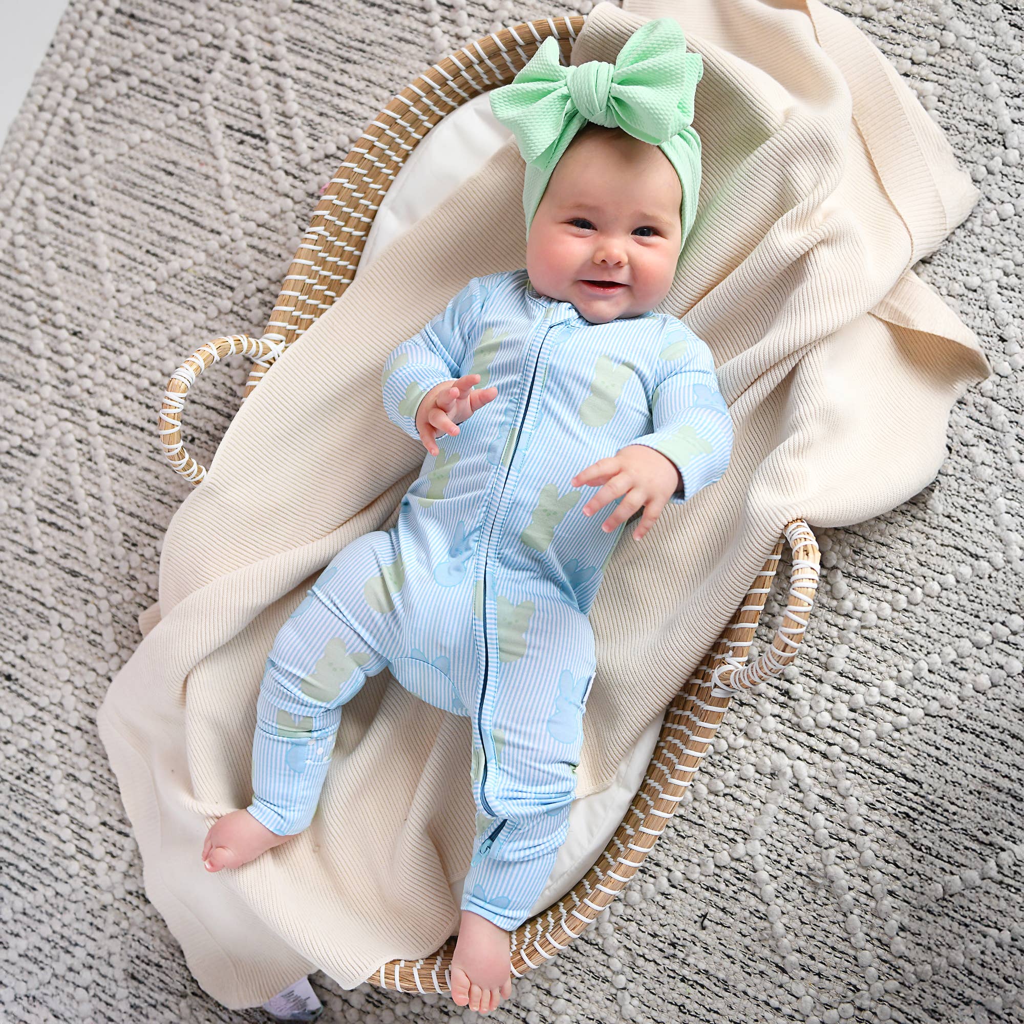 Sage Bunny ZIP Easter Bamboo Sleeper