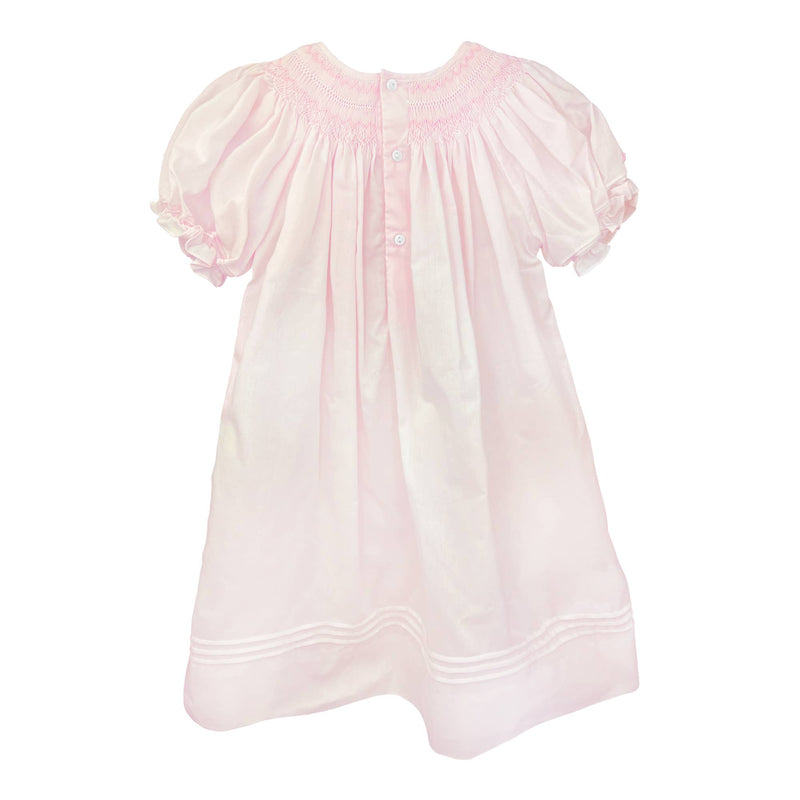 Daygown with Heart Smocking & Pearls in Pink
