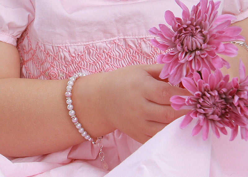 Sterling Silver & Pink Pearl Bracelet - Addie