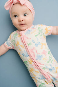 Pastel Bow Bamboo Short Romper