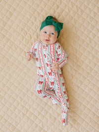 Retro Candy Cane Bamboo Zip Romper
