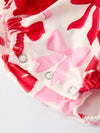 Valentine Bow Long Sleeve Ruffle Bubble