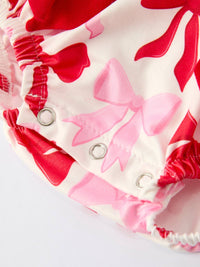 Valentine Bow Long Sleeve Ruffle Bubble