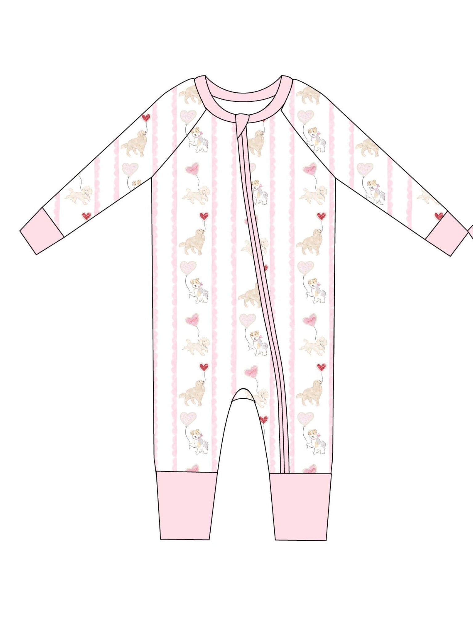 Valentine Pups Zipper Sleeper