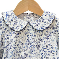 Navy Floral Scalloped Bubble