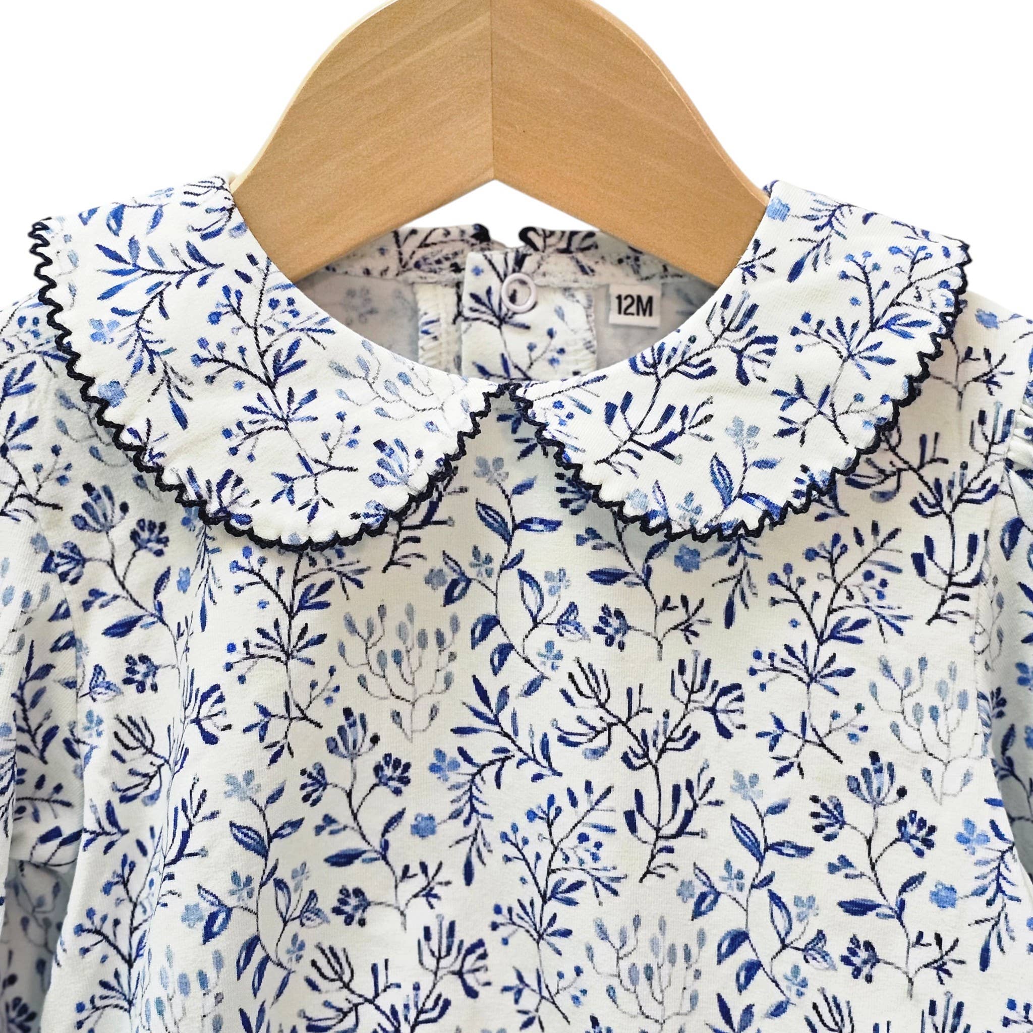 Navy Floral Scalloped Bubble