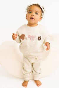 Touchdown Bow Embroidered Crewneck Set