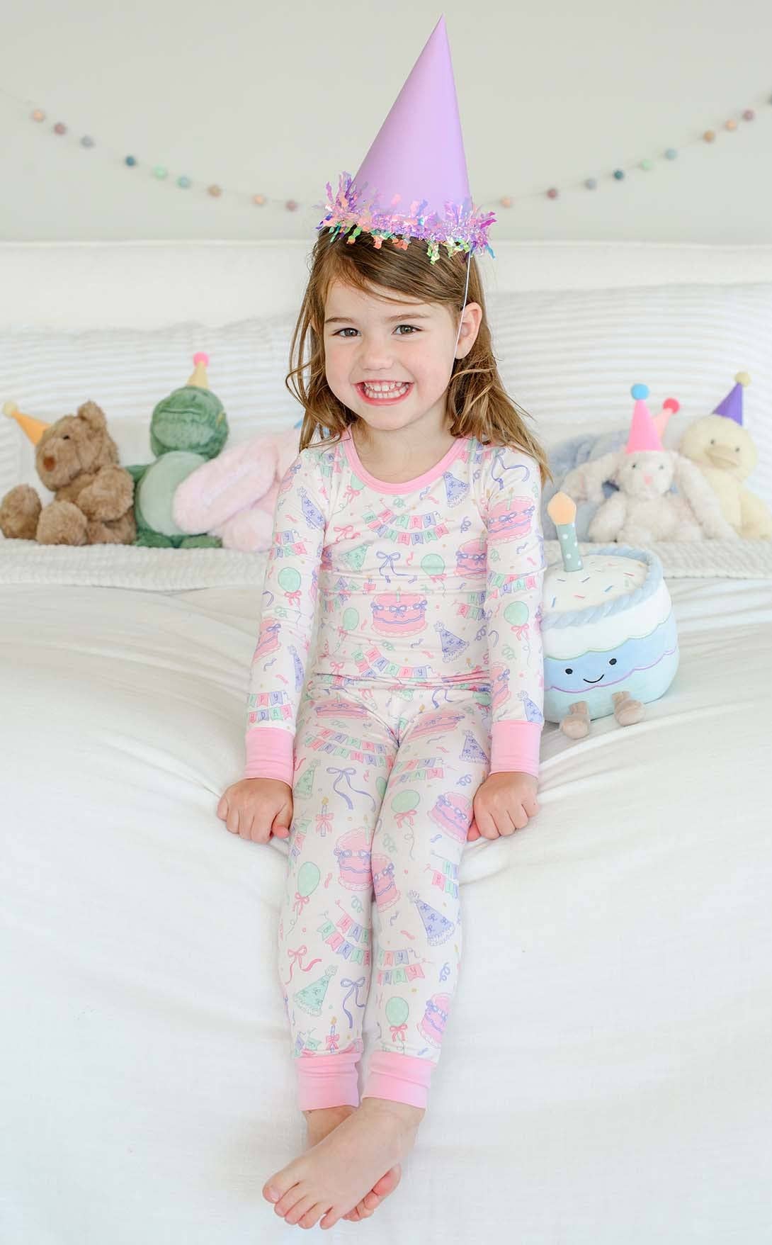 Two-Piece Bamboo Pajamas | Birthday Bash Pink