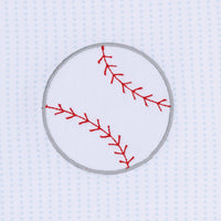 Tiny Slugger Applique Footie in Light Blue