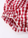 Christmas Tree Plaid Embroidery Bloomers Set