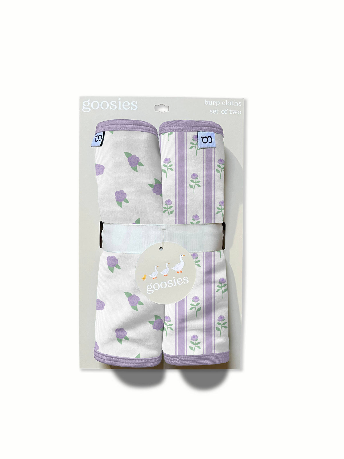 Lilac Buds Tiny Floral Burp Cloth Set