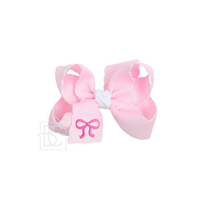 Embroidered Bow Hair Bow