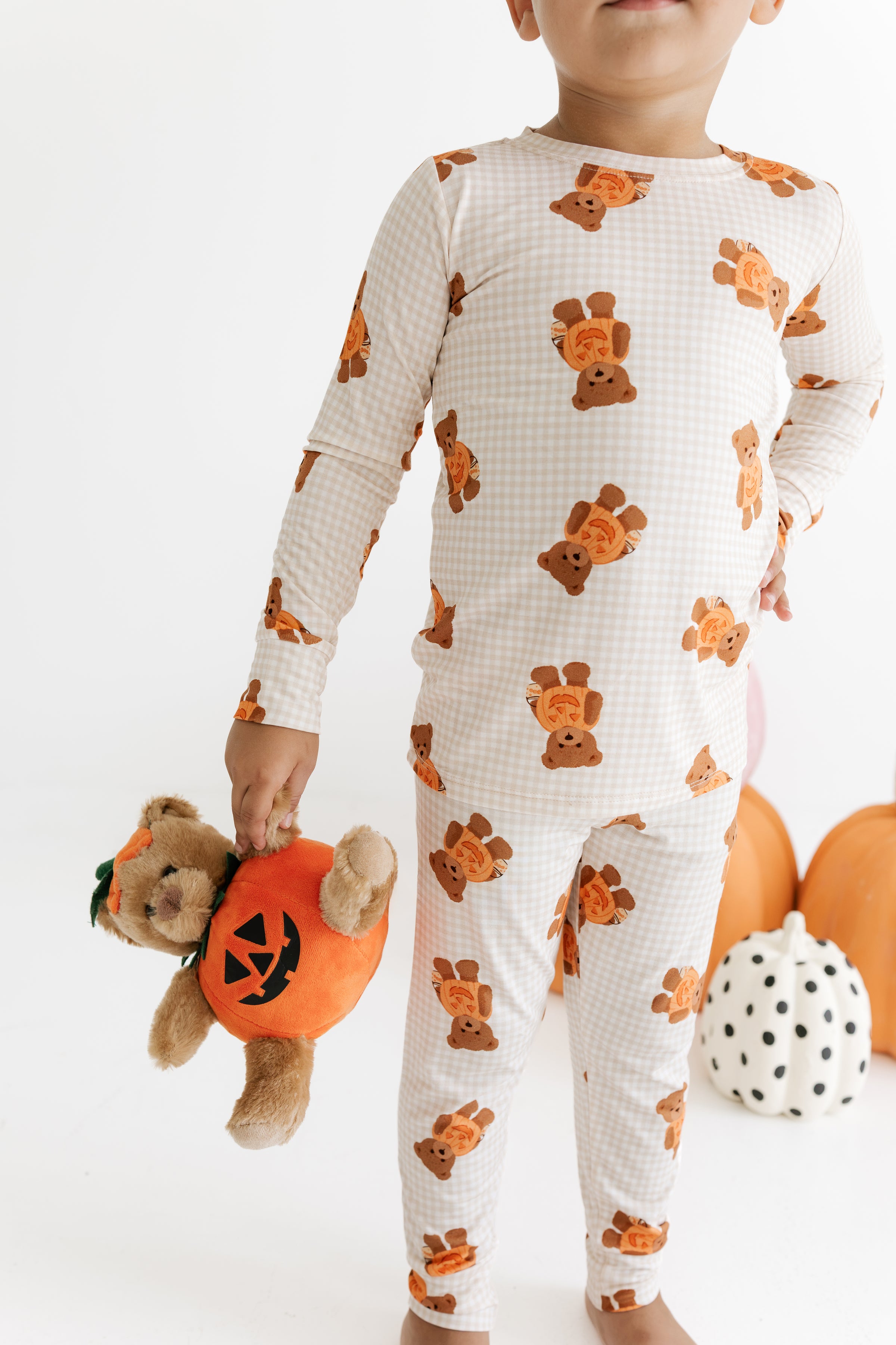 Gingham Little Boo Bear Two Piece Pajama Set