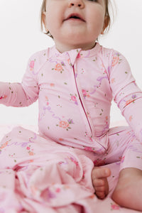 Pink Ella Zipper Romper Sleeper