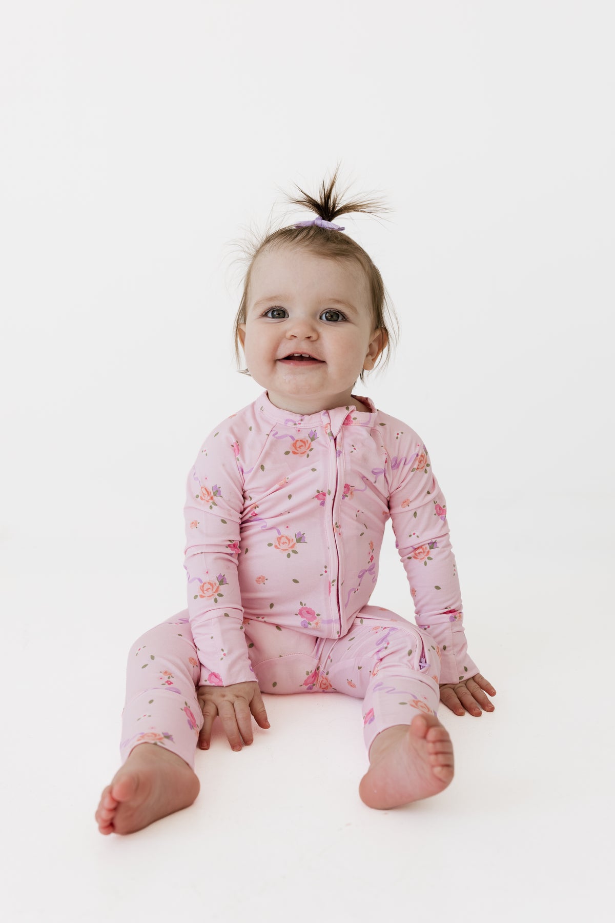 Pink Ella Zipper Romper Sleeper