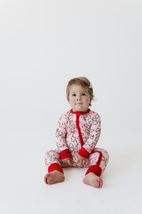 Mistletoe Bows Zipper Romper Sleeper