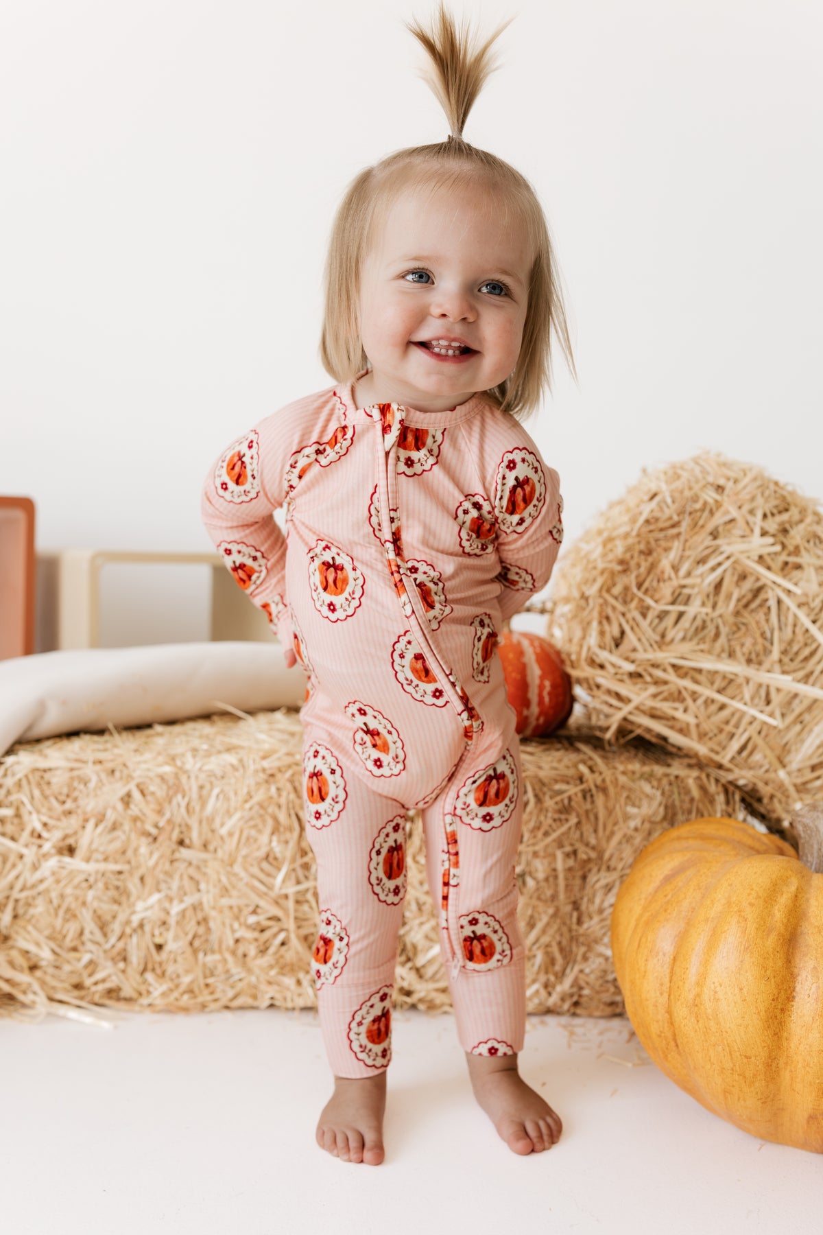 Pumpkin Blossom Zipper Romper Sleeper