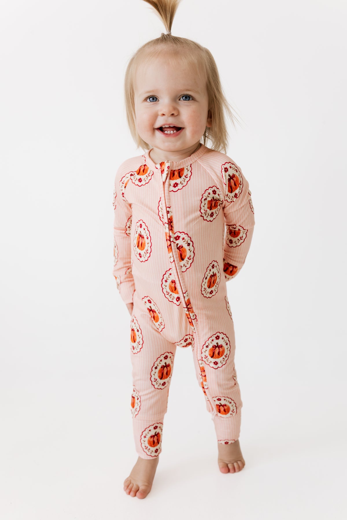 Pumpkin Blossom Zipper Romper Sleeper