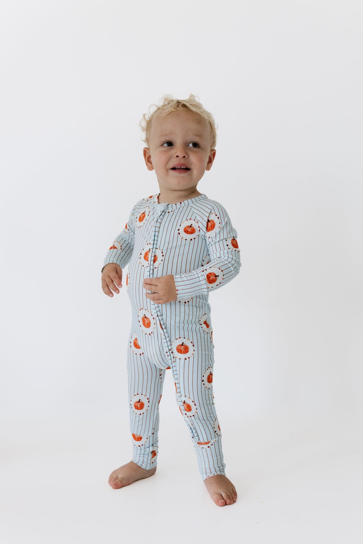 Pumpkin Explore Zipper Romper Sleeper