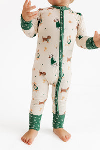 Varsity Pups Zipper Romper
