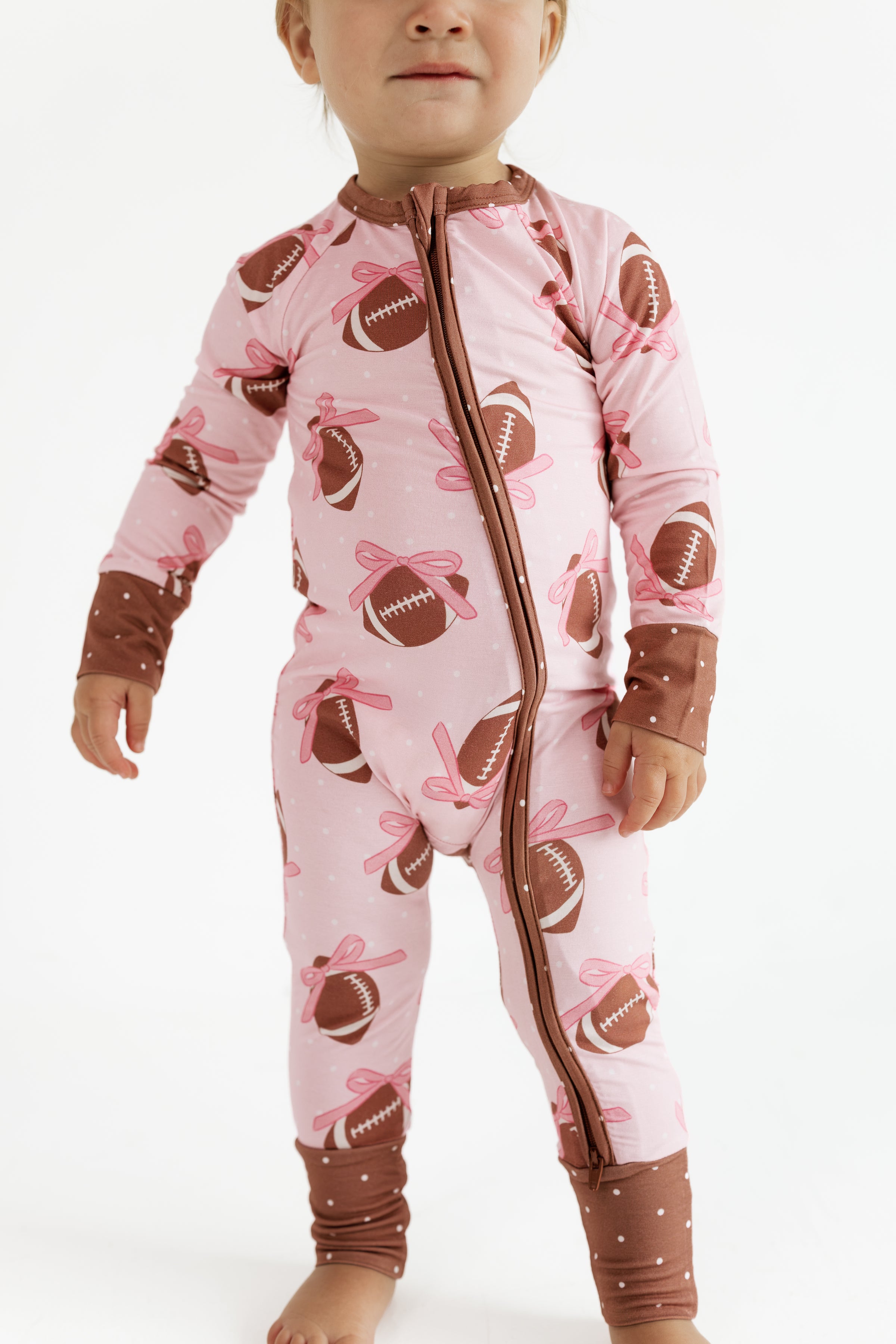 Game Day Bows Zipper Romper