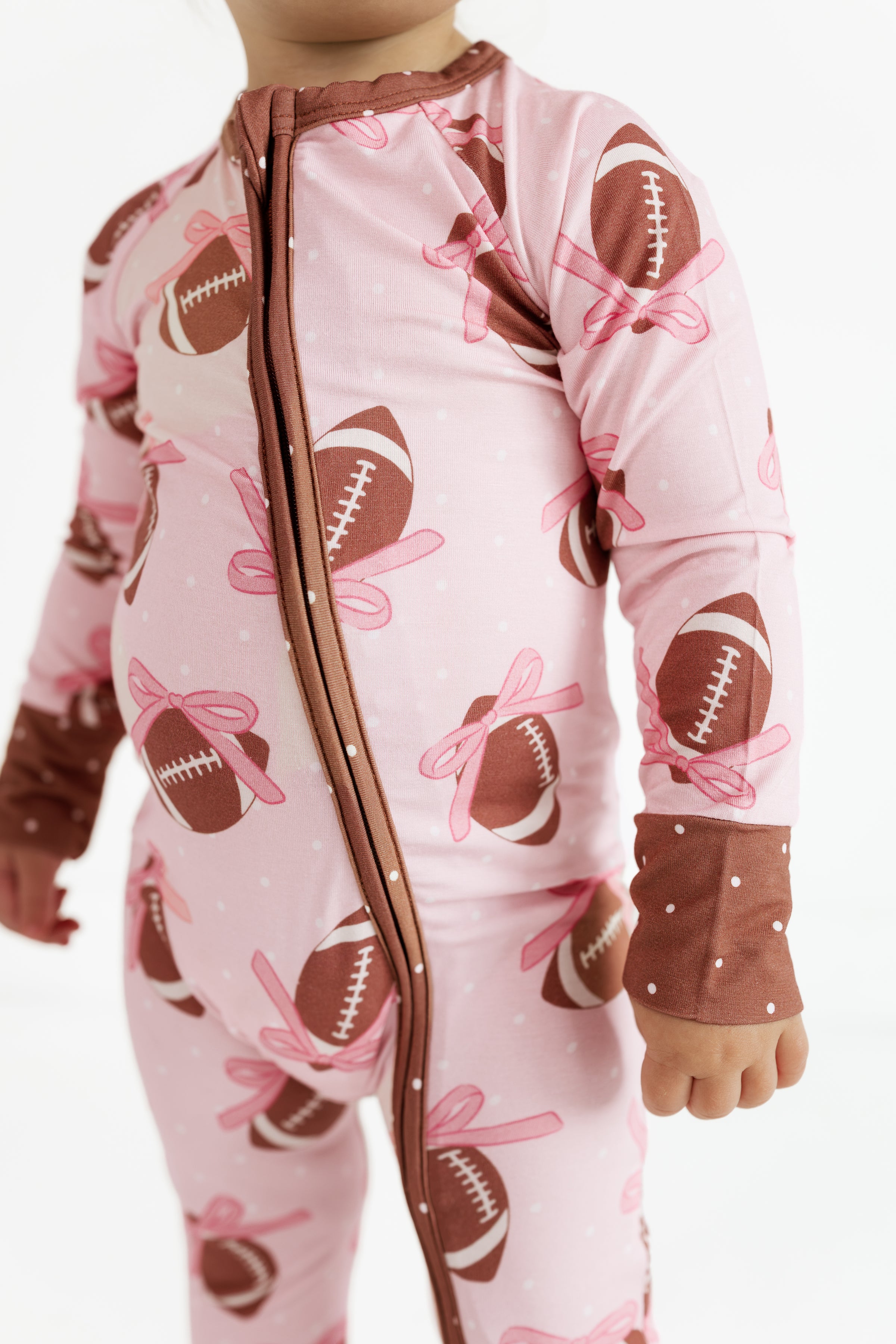 Game Day Bows Zipper Romper