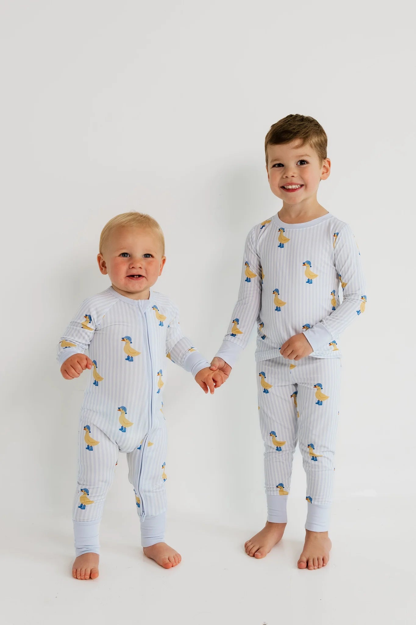Striped Ducks Zipper Romper Sleeper