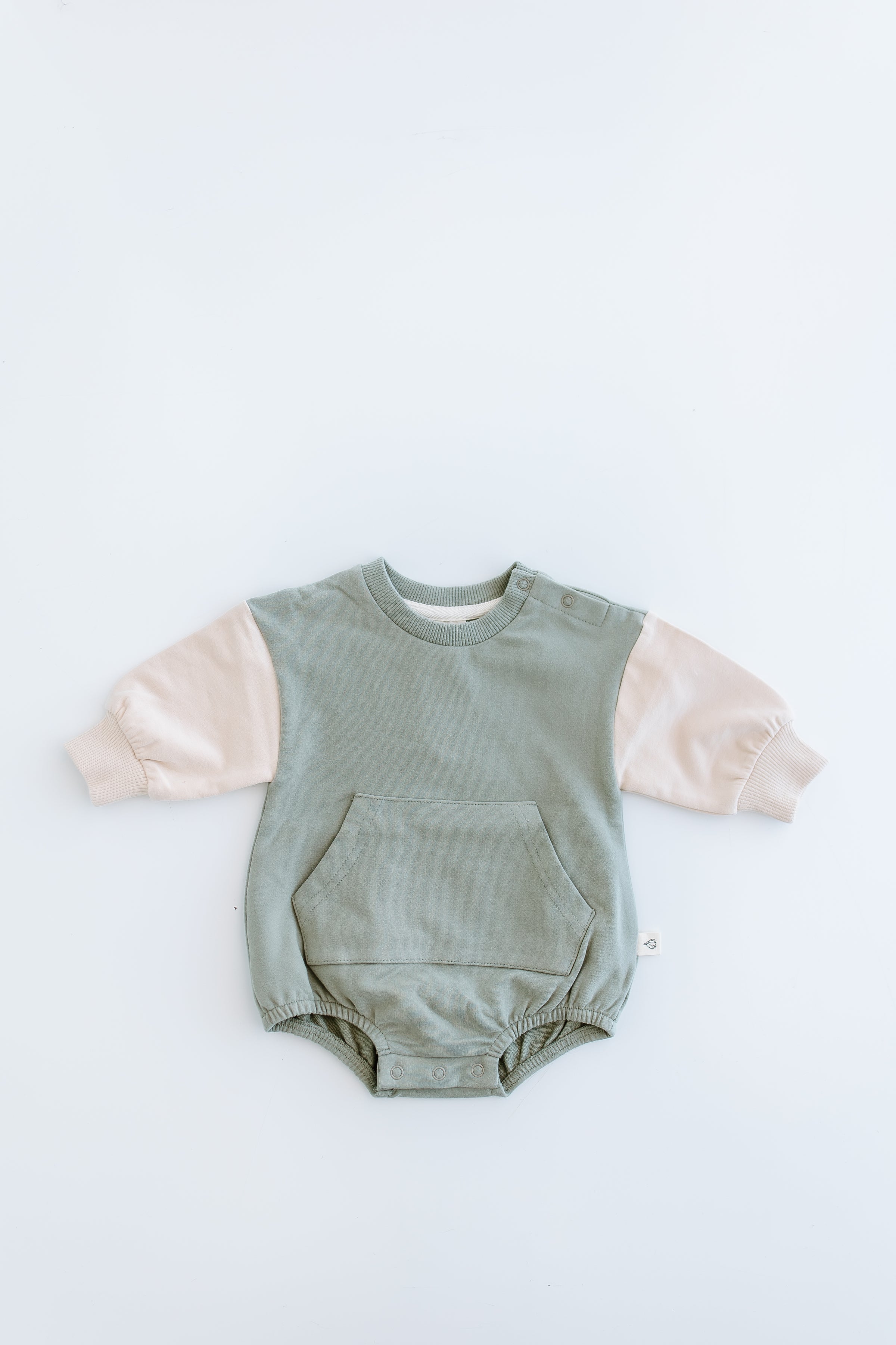 Colorblock Sweatshirt Bubble Romper