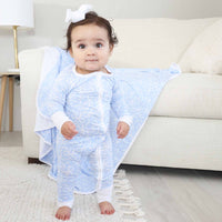 Blue-tiful Bows Convertible Zip Romper