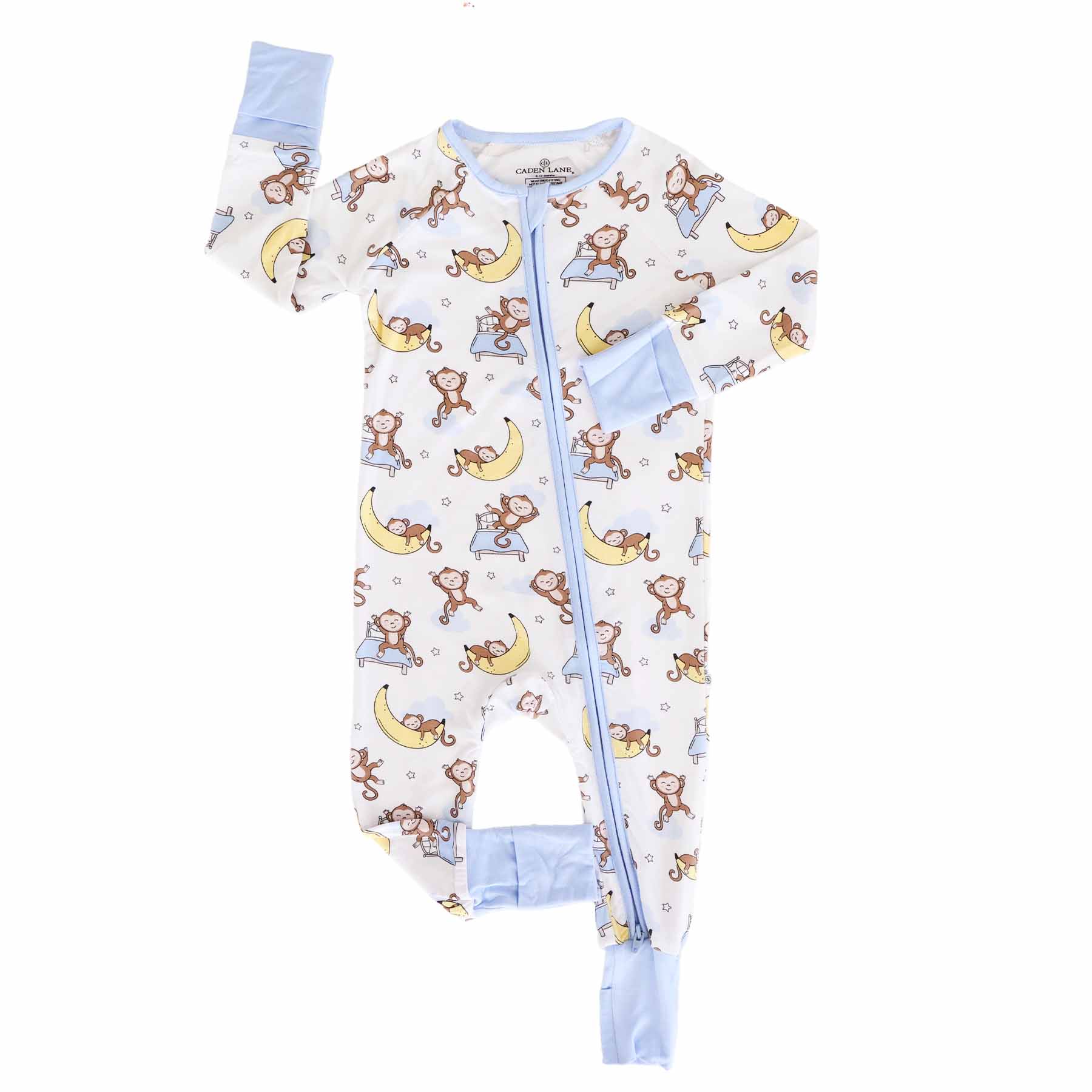 Monkey See, Monkey Snooze Convertible Zip Romper
