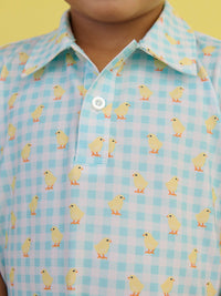 Boys Chirping Chicks Gingham Performance Polo