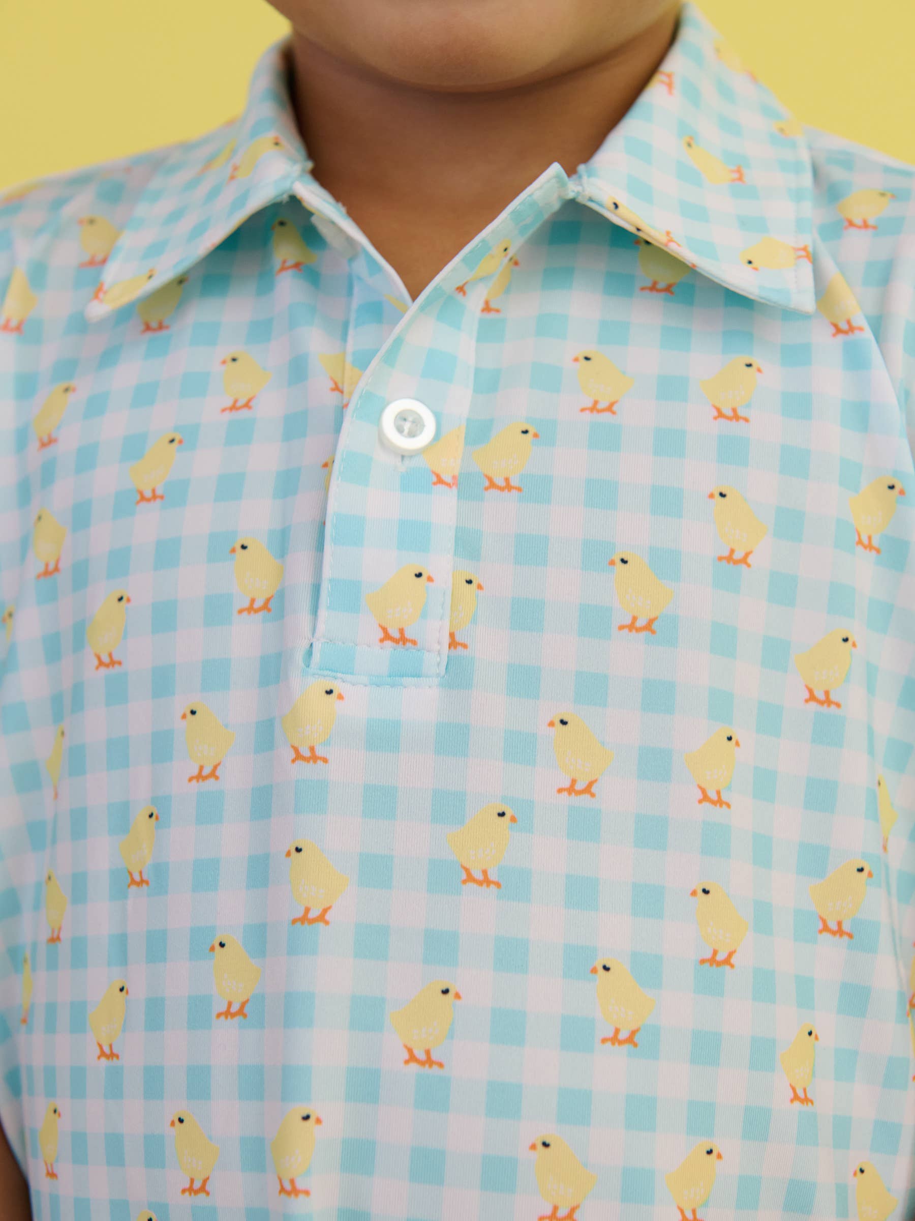 Boys Chirping Chicks Gingham Performance Polo