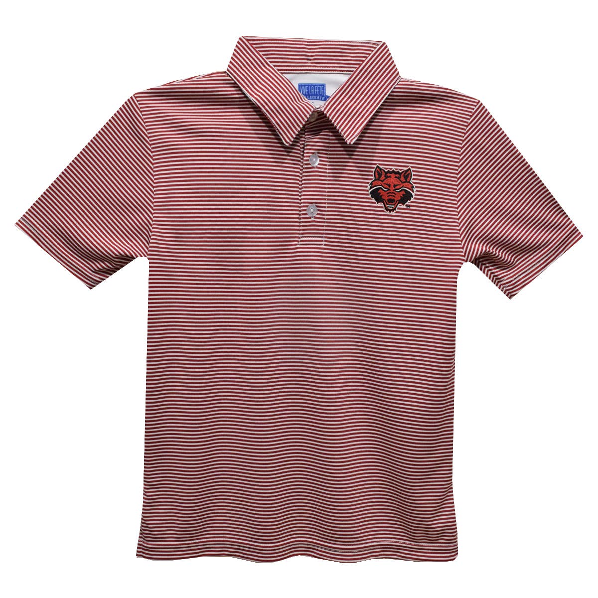 Arkansas State Red Wolves Embroidered Stripes Polo Shirt