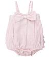 Seersucker Bow Front Woven Bubble Romper