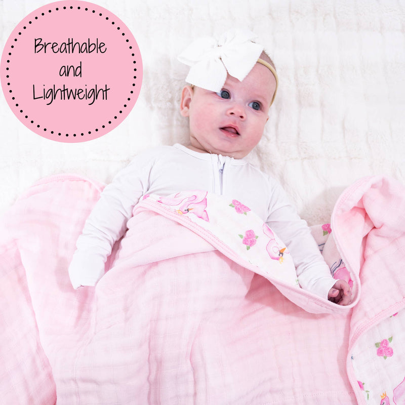 Elegant Swan Cotton Muslin Blanket