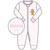 Gingerbread Land Ruffle Zip Footie - Pink