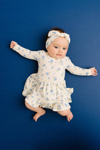Blue Blooms Bodysuit Bamboo Dress