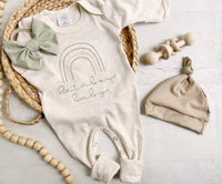 Neutral Rainbow Baby Romper