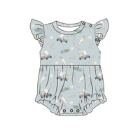 Bamboo Ruffle Bubble Romper | Dusty Blue Golf