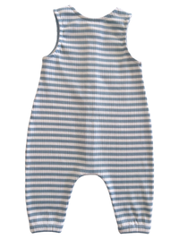 Dusty Blue Striped Ribbed Bay Jumpsuit