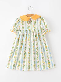 Fall Smocked Scallop Collar Dress