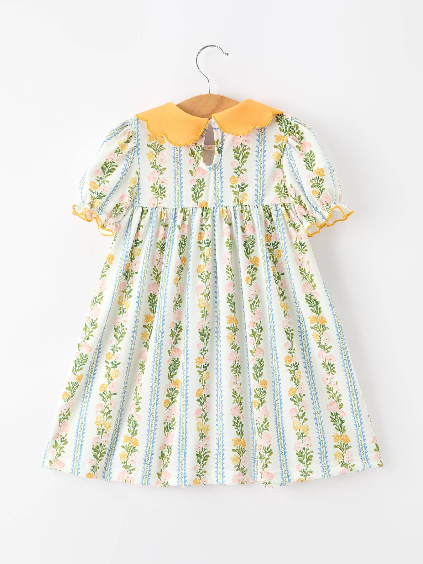 Fall Smocked Scallop Collar Dress
