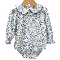 Navy Floral Scalloped Bubble