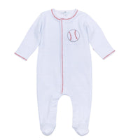 Tiny Slugger Applique Footie in Light Blue